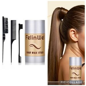 New! FelinWel Hair Wax Stick Edge Control Stick with 3pcs Hair Combs